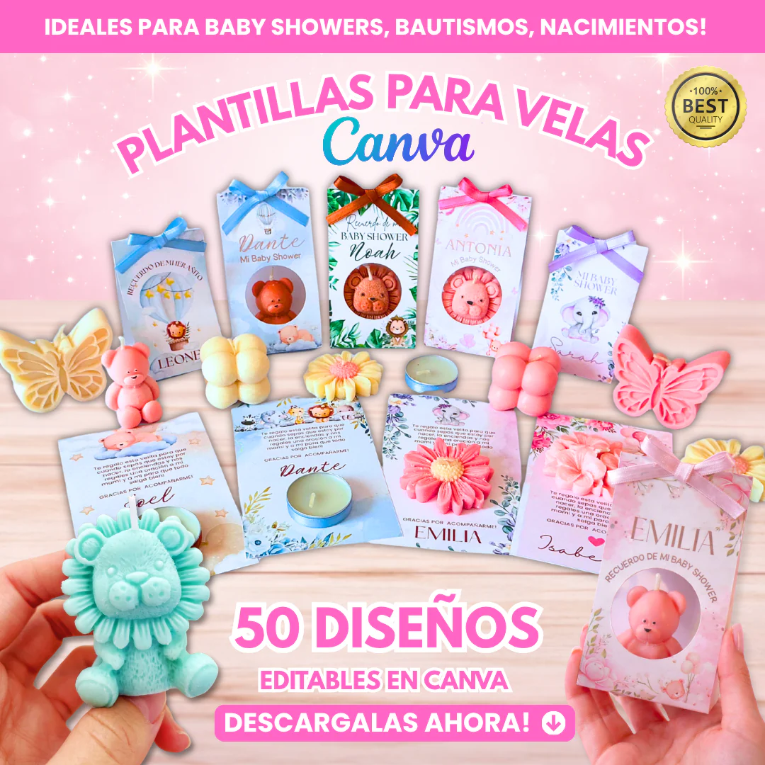 50 Plantillas para Velas Souvenirs Infantiles